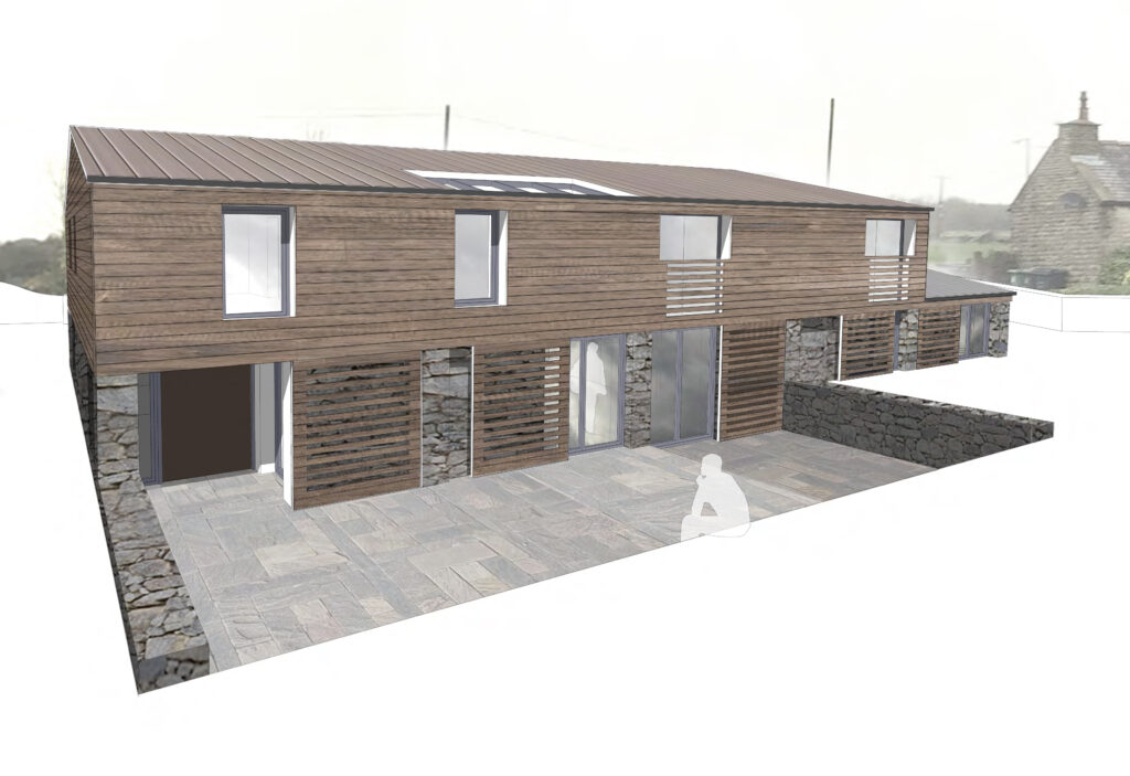 Photo of a design for a barn conversion from the entrance