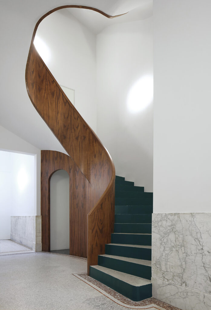 Internal of photo of staircase in Redevelopment of Three Historic Houses by Bovenbouw Architectuur